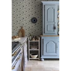 Kép 2/3 - Sandberg Virág mintás skandináv kék vlies tapéta Adelaide Blue 53 cm X 10 m