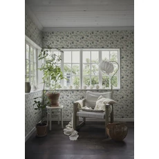 Kép 3/3 - Sandberg Virág mintás skandináv kék vlies tapéta Adelaide Blue 53 cm X 10 m