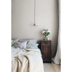 Kép 3/4 - Sandberg Klasszikus rácsmintás szürke vlies tapéta Trellis Gray 53 cm X 10 m