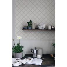Kép 3/4 - Sandberg Klasszikus rácsmintás kék vlies tapéta Trellis Misty Blue 53 cm X 10 m