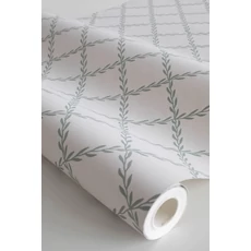 Kép 4/4 - Sandberg Klasszikus rácsmintás zöld vlies tapéta Trellis Forest Green 53 cm X 10 m