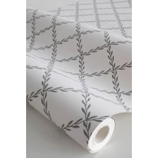 Kép 4/4 - Sandberg Klasszikus rácsmintás fekete-fehér vlies tapéta Trellis Graphite 53 cm X 10 m