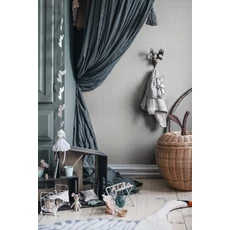 Kép 3/4 - Sandberg Kockás vintage kék vlies tapéta Ruta Misty Blue 53 cm X 10 m