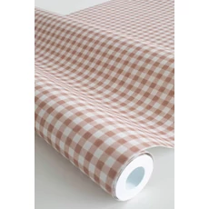 Kép 4/4 - Sandberg Kockás vintage terrakotta vlies tapéta Ruta Terracotta 53 cm X 10 m