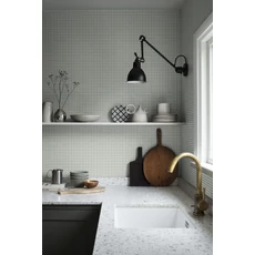 Kép 3/4 - Sandberg Kockás vintage zöld vlies tapéta Ruta Forest Green 53 cm X 10 m