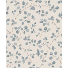 Kép 1/3 - Sandberg Levélmintás kék vlies tapéta Bokskog Misty Blue 53 cm X 10 m
