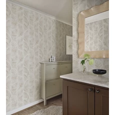 Kép 2/3 - Sandberg Elegáns tollas bézs vlies tapéta Grace Beige 53 cm X 10 m