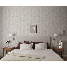 Kép 3/3 - Sandberg Elegáns tollas bézs vlies tapéta Grace Beige 53 cm X 10 m