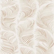 Kép 1/3 - Sandberg Elegáns tollas bézs vlies tapéta Grace Beige 53 cm X 10 m