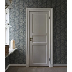 Kép 2/3 - Sandberg Elegáns tollas kék vlies tapéta Grace Midnight Blue 53 cm X 10 m