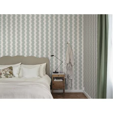 Kép 3/3 - Sandberg Hullámos zöld vlies tapéta Ben Emerald 53 cm X 10 m