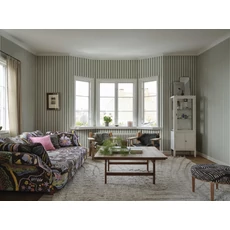 Kép 2/3 - Sandberg Klasszikus csíkos zöld vlies tapéta Gustav Green 53 cm X 10 m