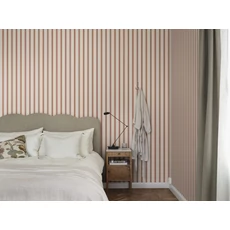 Kép 3/3 - Sandberg Klasszikus csíkos piros vlies tapéta Gustav Red 53 cm X 10 m