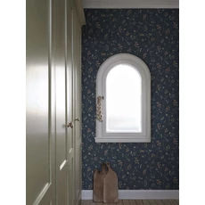 Kép 2/3 - Sandberg Romantikus virágindás kék vlies tapéta Sanna Classic Blue 53 cm X 10 m