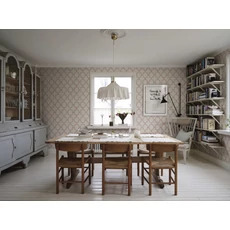 Kép 2/3 - Sandberg Babérkoszorú mintás klasszikus piros vlies tapéta Wilma Red 53 cm X 10 m