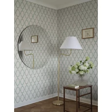 Kép 3/4 - Sandberg Babérkoszorú mintás klasszikus zöld vlies tapéta Wilma Green 53 cm X 10 m