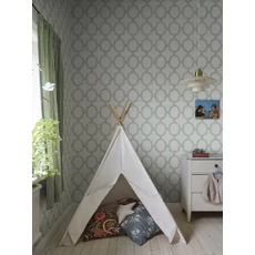 Kép 4/4 - Sandberg Babérkoszorú mintás klasszikus zöld vlies tapéta Wilma Green 53 cm X 10 m