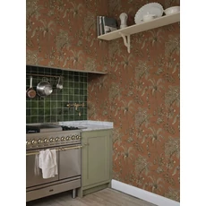 Kép 3/3 - Sandberg Egzotikus dzsungel mintás terrakotta vlies tapéta Moa Terracotta 53 cm X 10 m