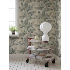 Kép 3/3 - Sandberg Egzotikus levélmintás kék vlies tapéta Tom Misty Blue 53 cm X 10 m