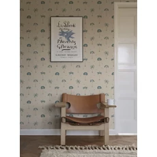 Kép 4/4 - Sandberg Retro pálmafás kék vlies tapéta Milo Misty Blue 53 cm X 10 m