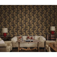 Kép 2/4 - Sanderg Páfrány mintás barna vlies tapéta Jasmine Charcoal 53 cm X 10 m