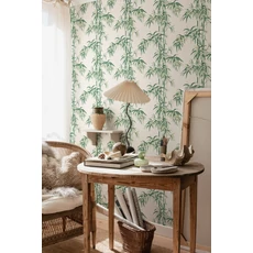 Kép 4/4 - Sandberg Bambusz mintás zöld vlies tapéta Leon Garden Green 53 cm X 10 m