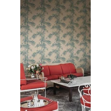 Kép 2/3 - Sandberg Bambusz mintás kék vlies tapéta Leon Misty Blue 53 cm X 10 m