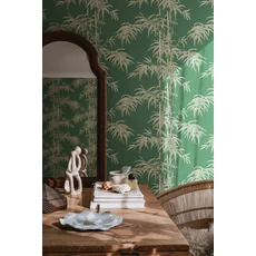 Kép 4/4 - Sandberg Bambusz mintás zöld vlies tapéta Leon Green 53 cm X 10 m