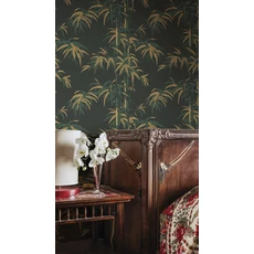 Kép 4/5 - Sandberg Bambusz mintás fekete vlies tapéta Leon Charcoal 53 cm X 10 m