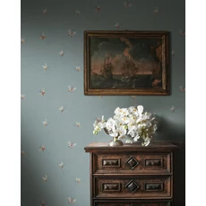 Kép 3/4 - Sandberg Lepke mintás kék vlies tapéta Butterflies Misty Blue 53 cm X 10 m