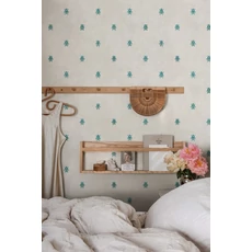 Kép 3/3 - Sandberg Szkarabeusz mintás kék vlies tapéta Audrey Blue 53 cm X 10 m