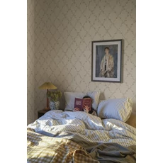 Kép 2/3 - Sandberg Virágos rácsos klasszikus rózsaszín vlies tapéta Ewa Dusty Pink 53 cm X 10 m