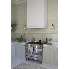 Kép 2/2 - Sandberg Klasszikus rózsacsokros zöld vlies tapéta Alva Spring Green 53 cm X 10 m