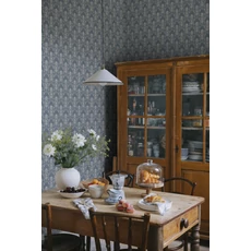 Kép 3/3 - Sandberg Klasszikus rózsacsokros kék vlies tapéta Alva Indigo Blue 53 cm X 10 m