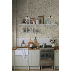 Kép 2/3 - Sandberg Romantikus futórózsa mintás zöld vlies tapéta Solliden Spring Green 53 cm X 10 m