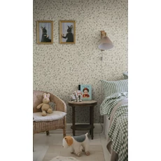 Kép 3/3 - Sandberg Romantikus futórózsa mintás zöld vlies tapéta Solliden Spring Green 53 cm X 10 m