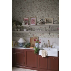 Kép 2/3 - Sandberg Romantikus futórózsa mintás kék vlies tapéta Solliden Blue 53 cm X 10 m