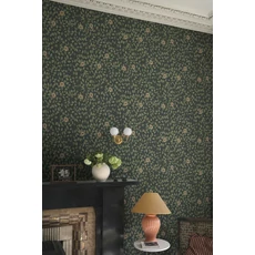 Kép 3/3 - Sandberg Romantikus futórózsa mintás sötétkék vlies tapéta Solliden Midnight Blue 53 cm X 10 m