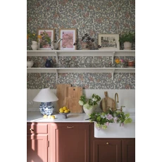 Kép 3/4 - Sandberg Szilva mintás kék vlies tapéta Emrik Blue 53 cm X 10 m