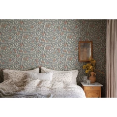 Kép 4/4 - Sandberg Szilva mintás kék vlies tapéta Emrik Blue 53 cm X 10 m