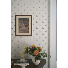 Kép 3/3 - Sandberg Apró virágos skandináv kék vlies tapéta Siv Misty Blue 53 cm X 10 m