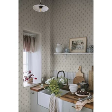 Kép 2/3 - Sandberg Apró virágos skandináv bézs vlies tapéta Siv Oat 53 cm X 10 m