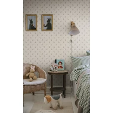 Kép 3/3 - Sandberg Apró virágos skandináv bézs vlies tapéta Siv Oat 53 cm X 10 m