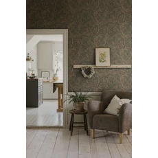 Kép 2/3 - Sandberg Berkenye mintás skandináv fekete vlies tapéta Simon Charcoal 53 cm X 10 m