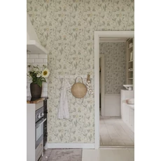 Kép 2/3 - Sandberg Romantikus virág indás bézs vlies tapéta Ulla Sandstone 53 cm X 10 m