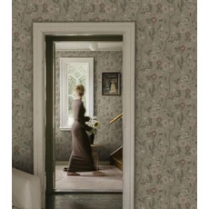 Kép 2/5 - Sandberg Romantikus virág indás zöld vlies tapéta Ulla Garden Green 53 cm X 10 m