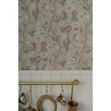 Kép 5/5 - Sandberg Romantikus virág indás zöld vlies tapéta Ulla Garden Green 53 cm X 10 m