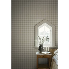 Kép 2/3 - Sandberg Klasszikus kockás zöld vlies tapéta Harry Spring Green 53 cm X 10 m