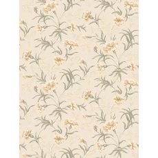 Kép 1/3 - Sandberg Szegfű mintás skandináv zöld-bézs vlies tapéta Emilie Honey 53 cm X 10 m