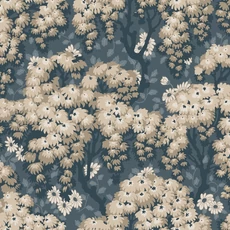 Kép 1/3 - Sandberg Százszorszép mintás modern kék vlies tapéta Ragnvi Midnight Blue 53 cm X 10 m